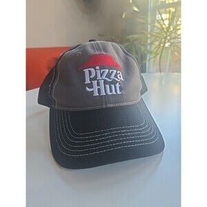 Pizza Hut Black Adjustable Hat Mesh Back Embroidered Grey And Black